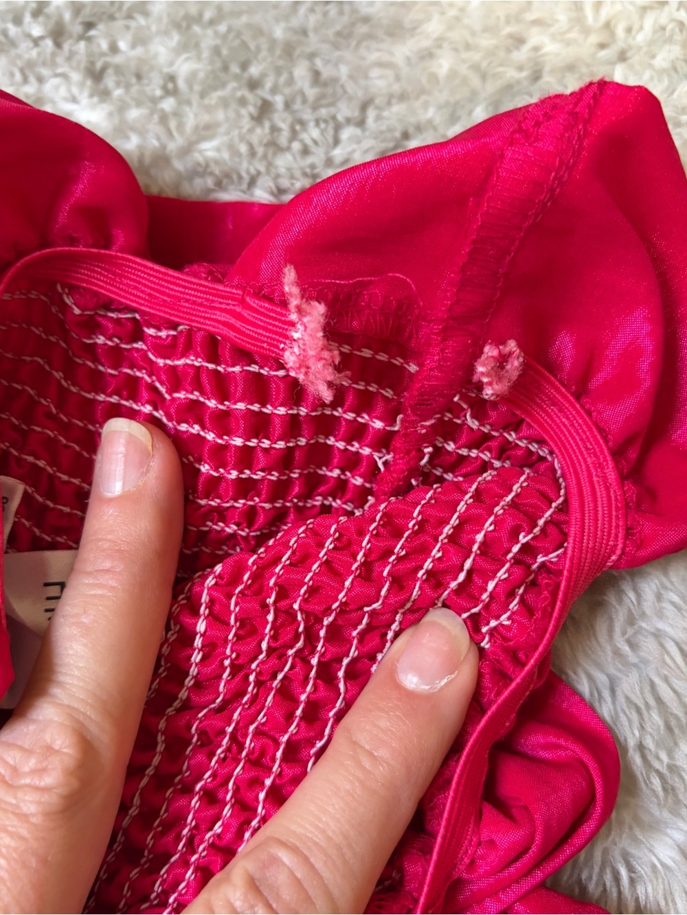 Fushia Ruffled Strapless Dress - Picture 13 of 13